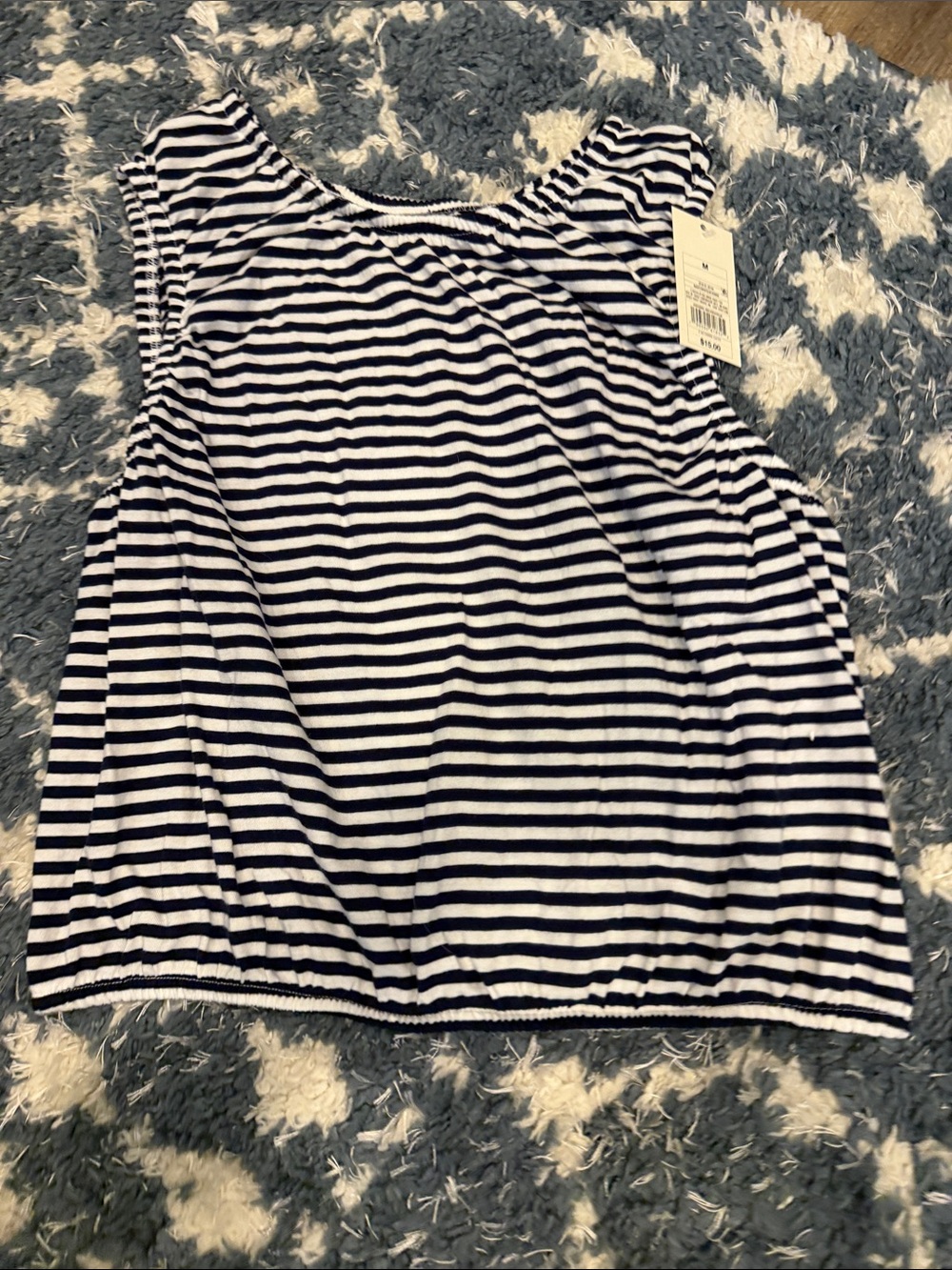 a new day Navy and White Striped Sleeveless Tank